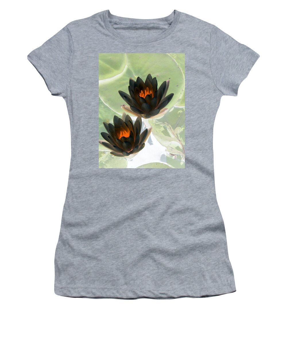 Water Lilies Women's T-Shirt featuring the photograph The Water Lilies Collection - PhotoPower 1046 by Pamela Critchlow
