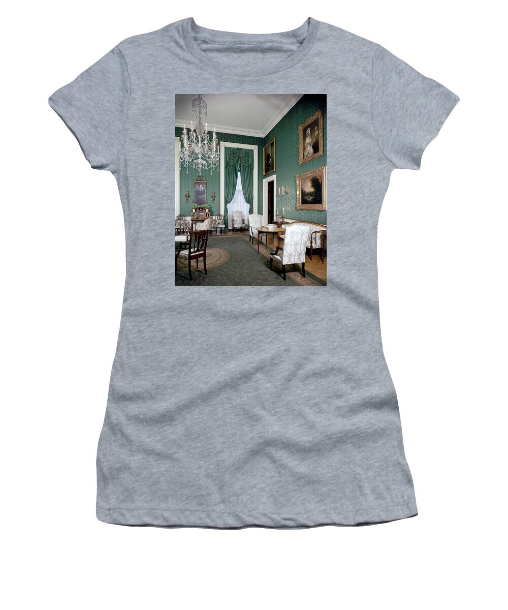 Antique Women's T-Shirt featuring the photograph The White House Green Room by Tom Leonard
