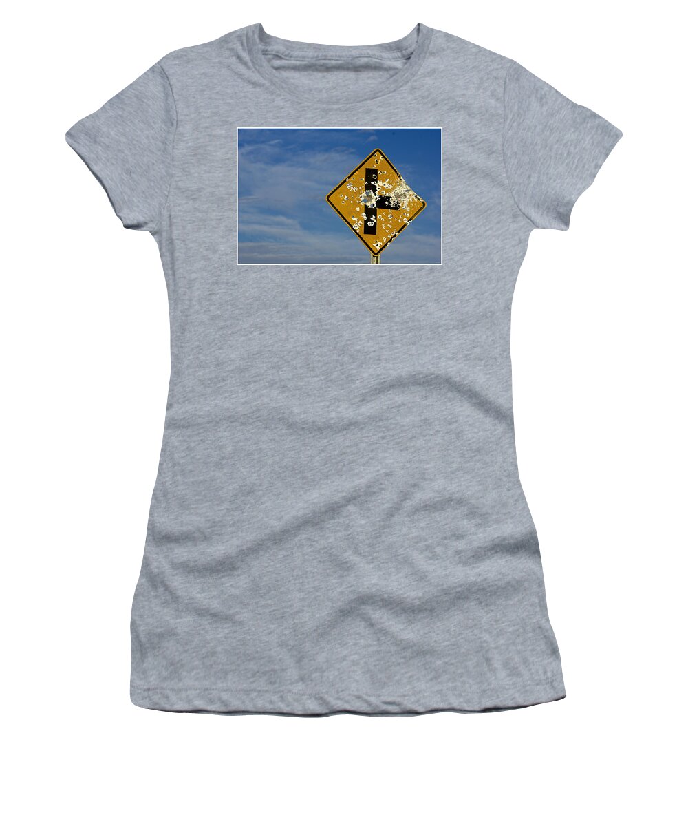 Street Sign Women's T-Shirt featuring the photograph The Wild Wild West by Barbara Zahno