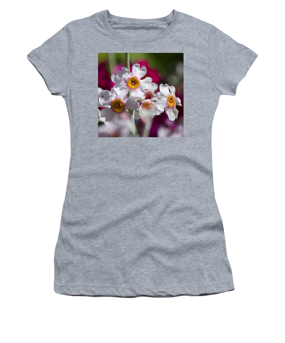 Flowers Women's T-Shirt featuring the photograph Three Yellow Faces by Spikey Mouse Photography