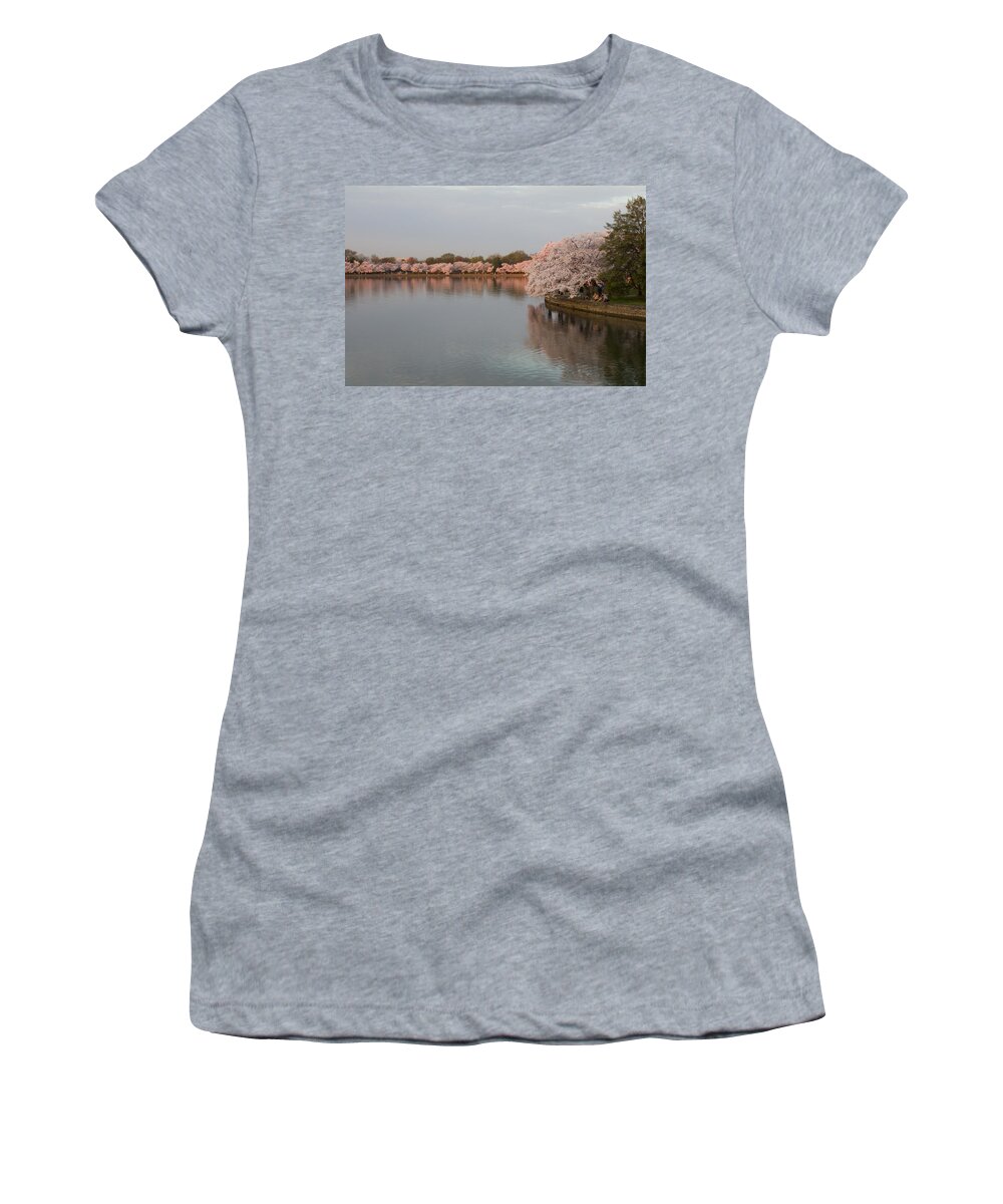 Washington Dc Women's T-Shirt featuring the photograph Tidal Basin in Bloom by Leah Palmer