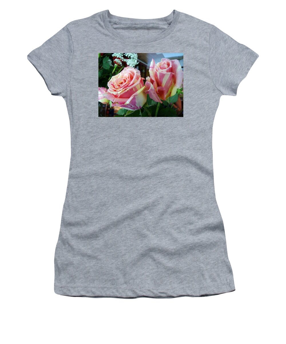 Tie Dye Roses Women's T-Shirt featuring the photograph Tie Dye Roses by Deborah Lacoste