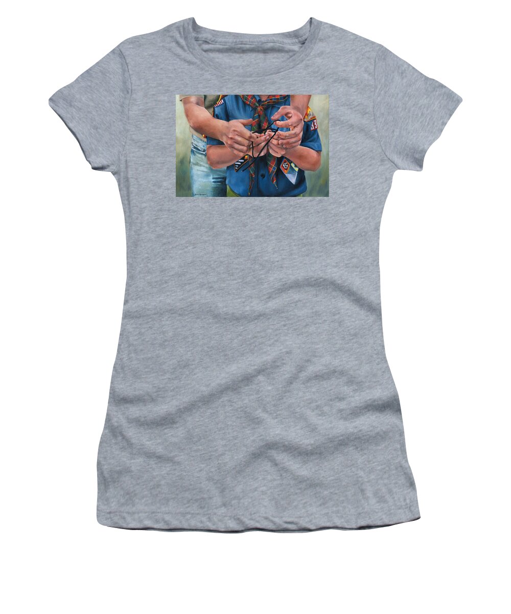 Scout Women's T-Shirt featuring the painting Ties That Bind by Lori Brackett