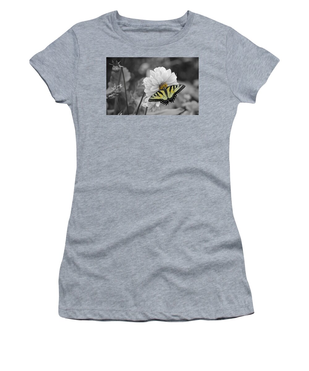 Tiger Butterfly Women's T-Shirt featuring the photograph Tiger Butterfly by GeeLeesa Productions