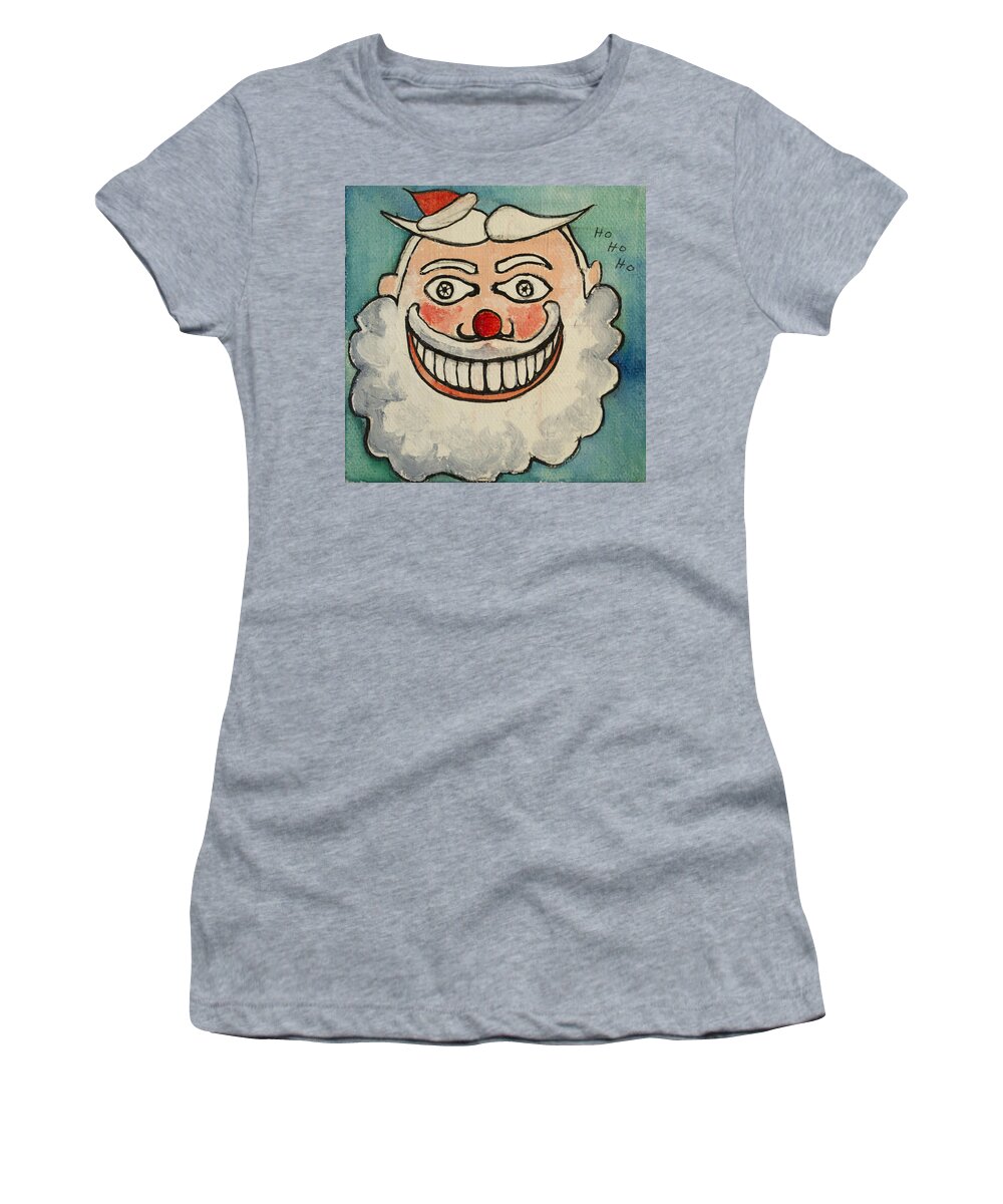 Santa Tillie Women's T-Shirt featuring the painting Tillie as the Jolly Santa by Patricia Arroyo