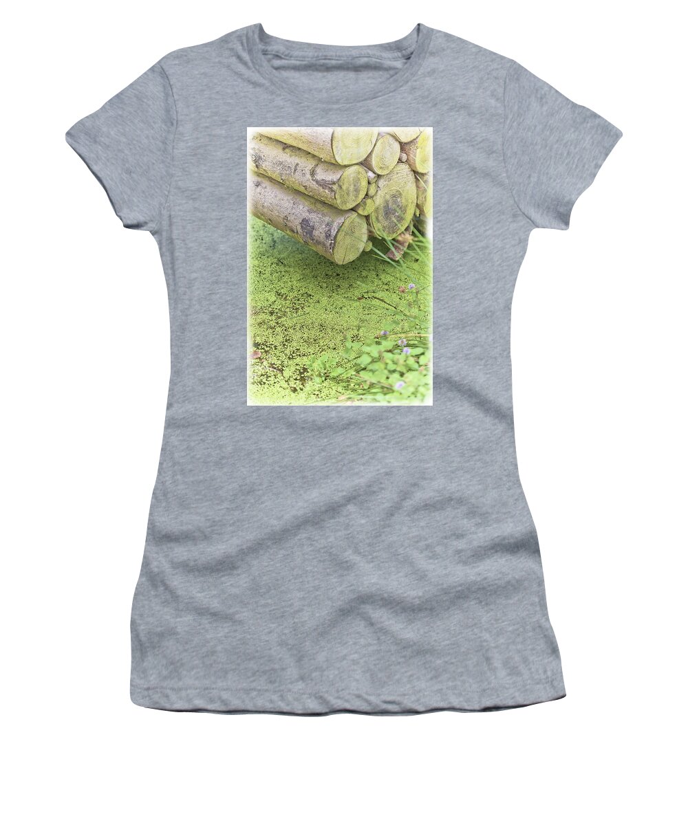 Trees Women's T-Shirt featuring the photograph Timber over Pond by Maj Seda