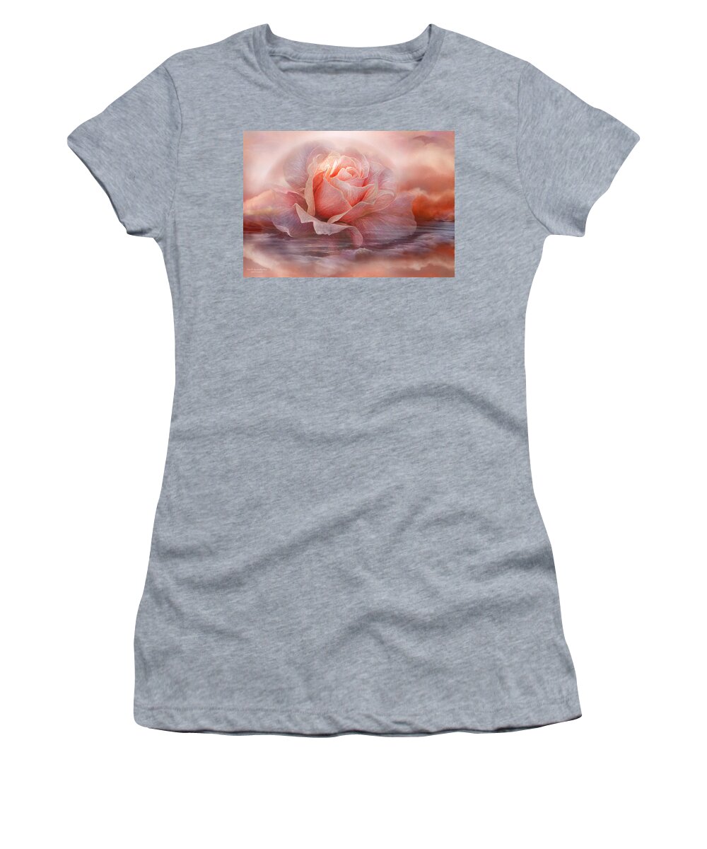 Rose Women's T-Shirt featuring the mixed media Time To Say Goodbye Rose by Carol Cavalaris