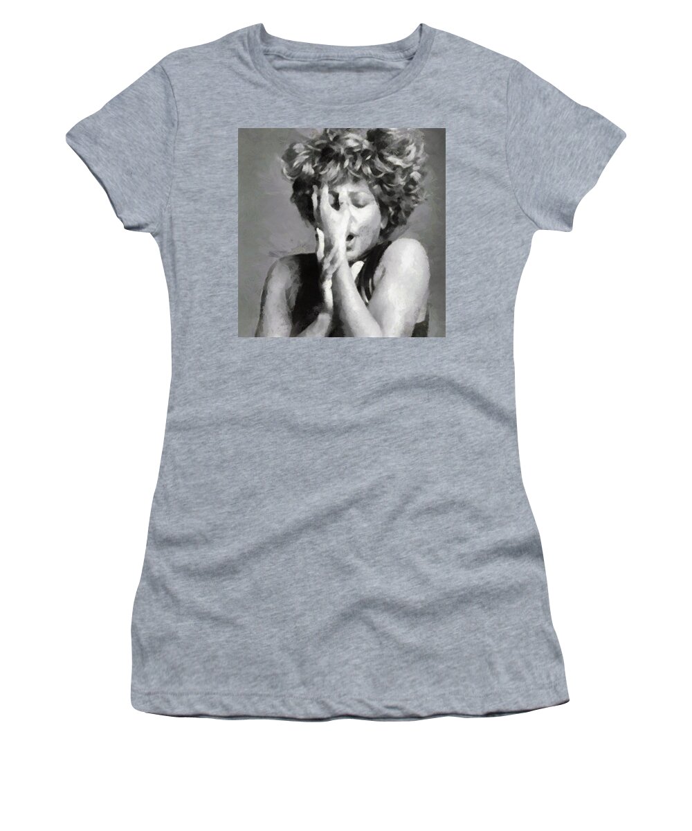 Tina Women's T-Shirt featuring the photograph Tina Turner - Emotion by Paulette B Wright