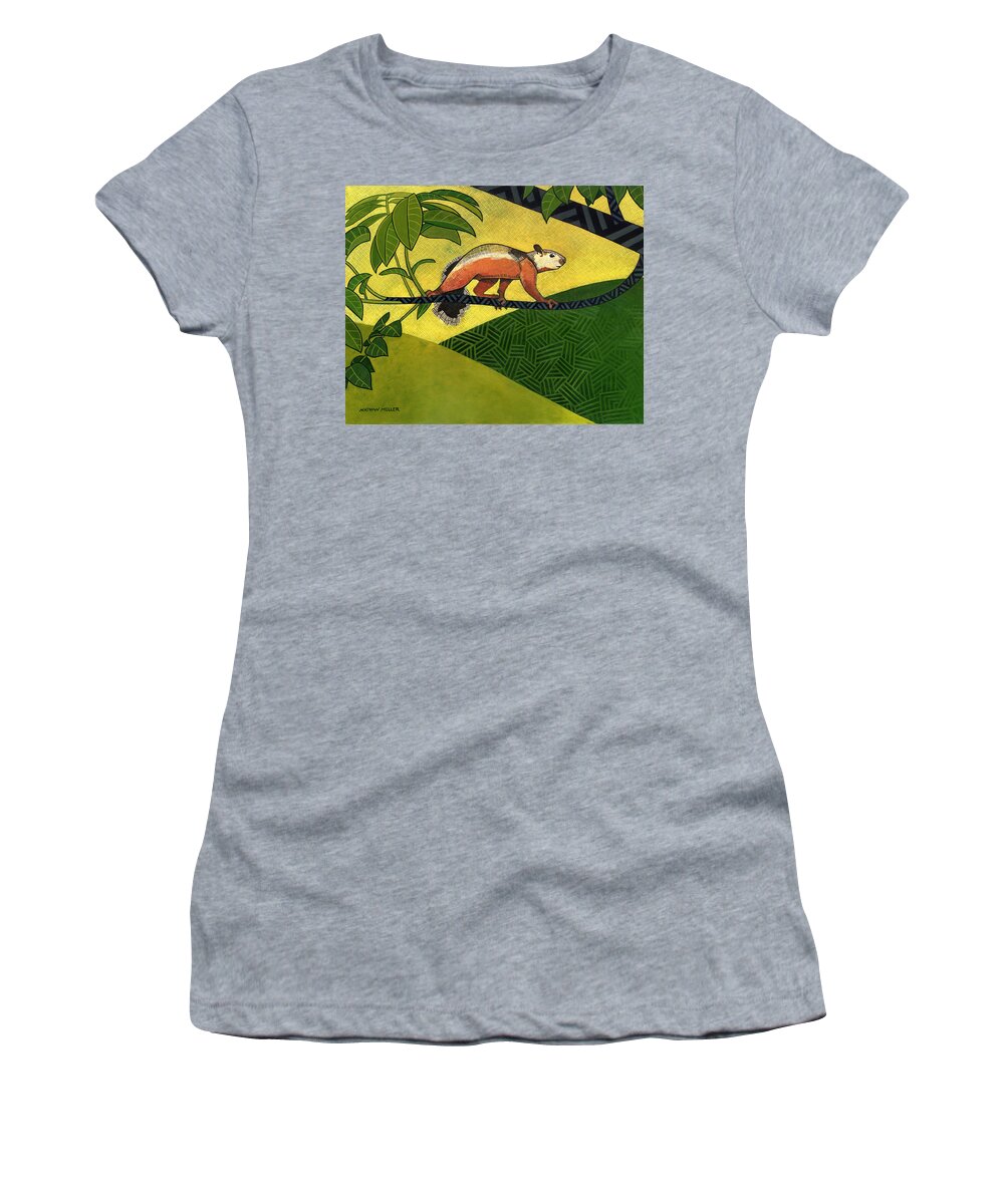 Squirrel Women's T-Shirt featuring the painting Tree Climber by Nathan Miller