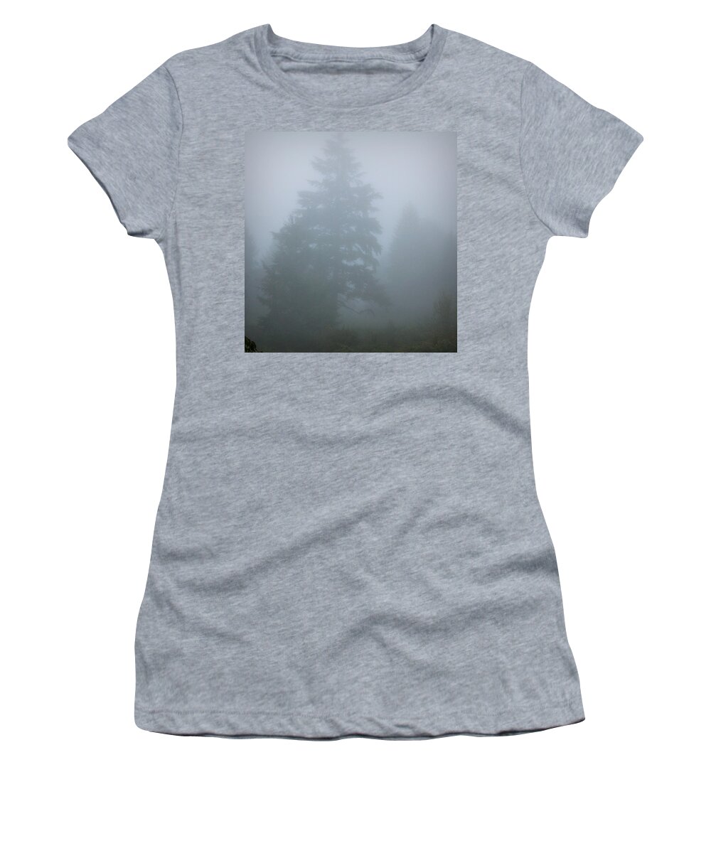 Oregon Women's T-Shirt featuring the photograph Trees In Fog by KATIE Vigil