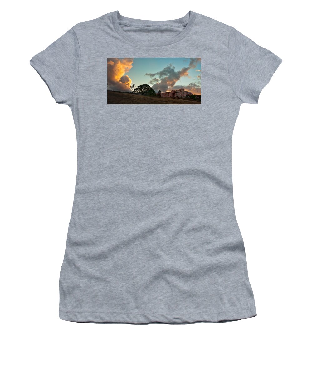 Hawaii Women's T-Shirt featuring the photograph Tripler Sunrise by Dan McManus