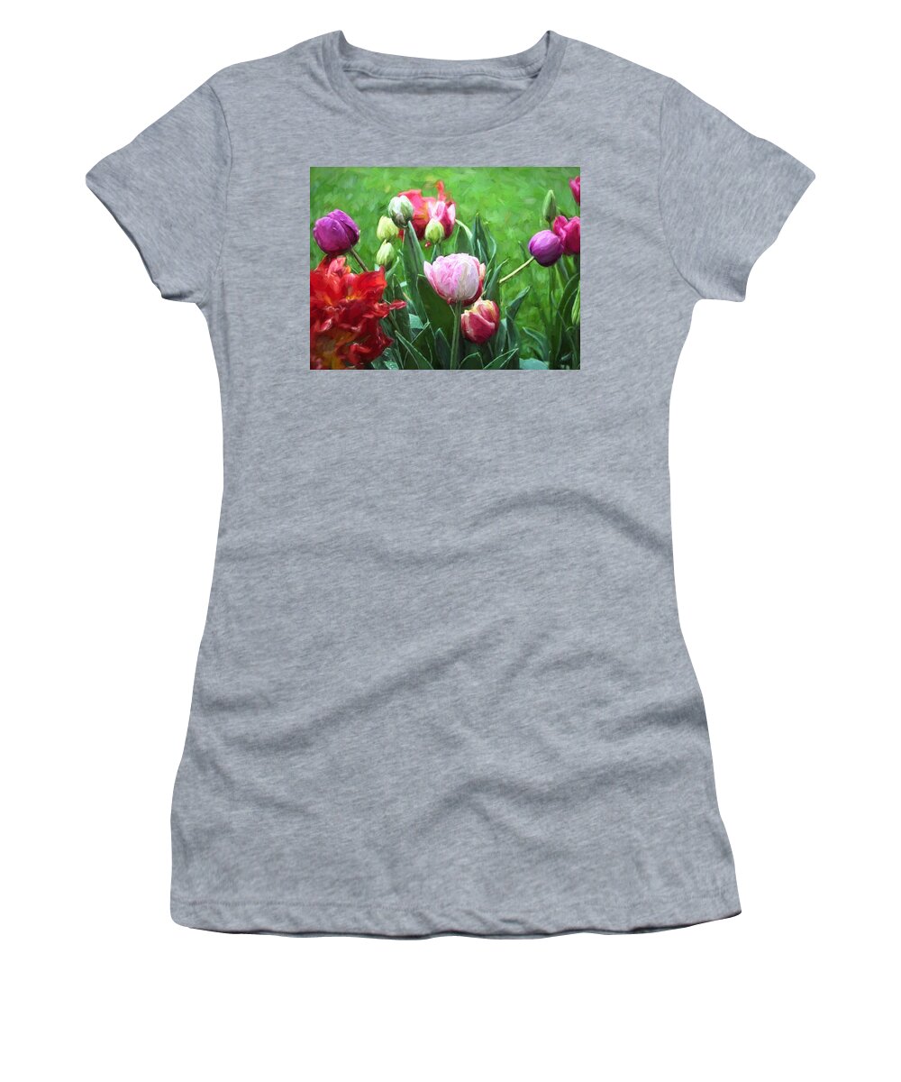 Floral Women's T-Shirt featuring the photograph Tulip 54 by Pamela Cooper