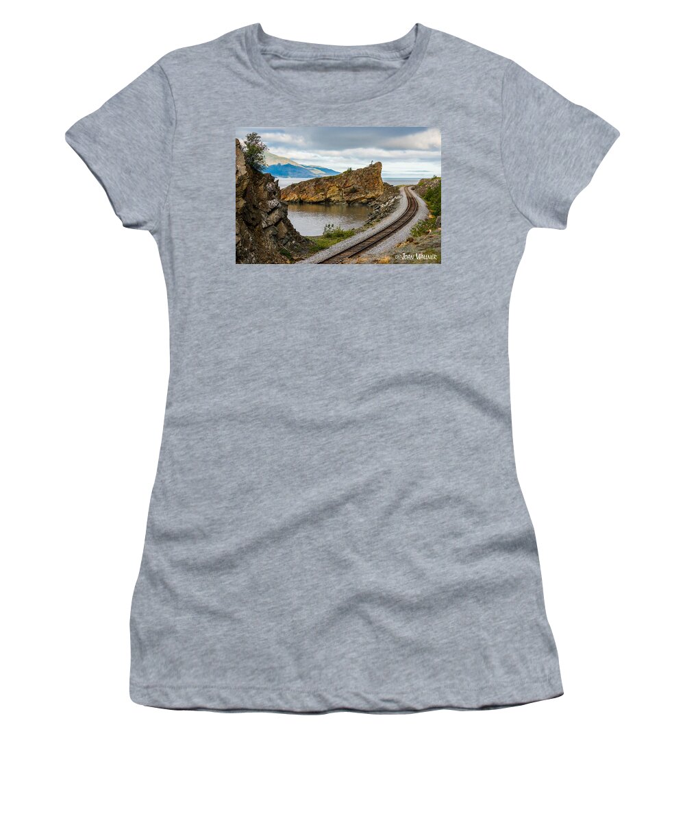 Alaska Women's T-Shirt featuring the photograph Twisting Track by Joan Wallner