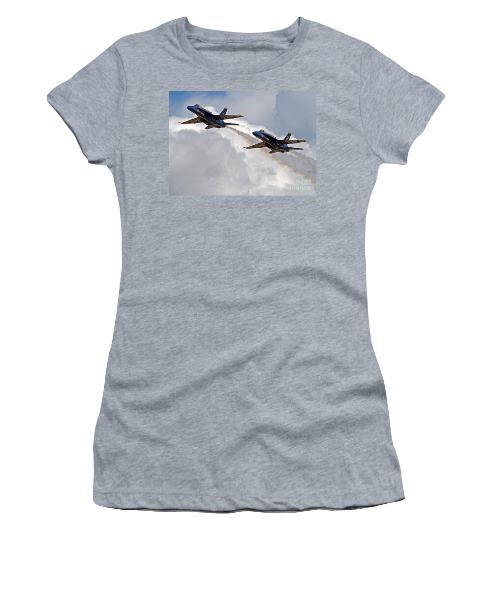 Blue Angels Women's T-Shirt featuring the photograph Two Angels by Bob Hislop