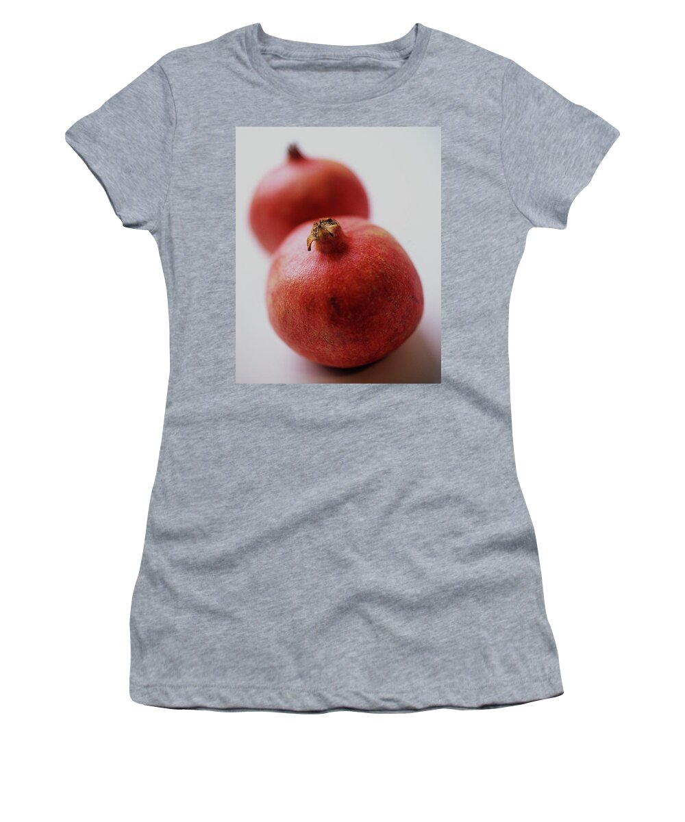 Fruits Women's T-Shirt featuring the photograph Two Pomegranates by Romulo Yanes