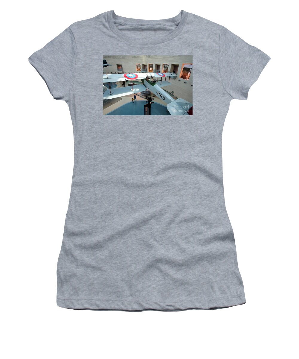 Biplane Women's T-Shirt featuring the photograph Under the Jenny at the Marine Corps Museum by William Kuta