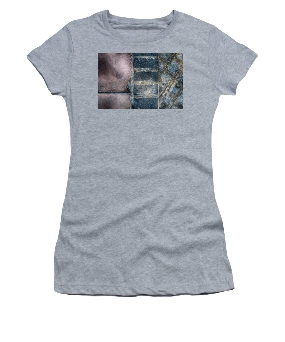 Downtown Women's T-Shirt featuring the mixed media Uneven Thirds by Angelina Tamez