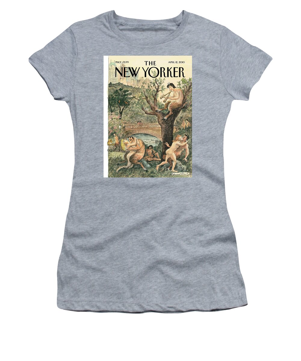 Pan Women's T-Shirt featuring the painting Spring Has Sprung by Edward Sorel