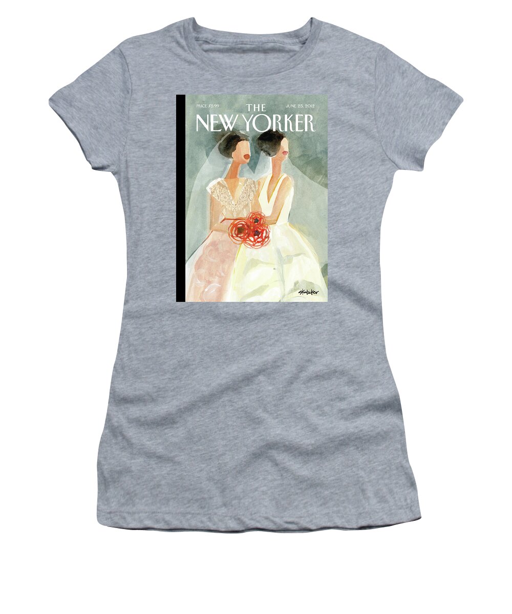 June Brides Women's T-Shirt featuring the painting June Brides by Gayle Kabaker