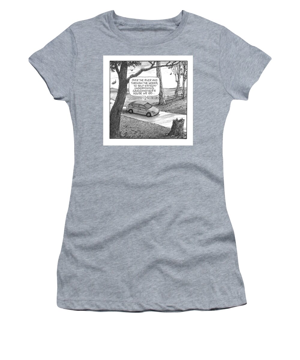 Grandmother's House Women's T-Shirt featuring the drawing New Yorker January 2nd, 2017 by Harry Bliss