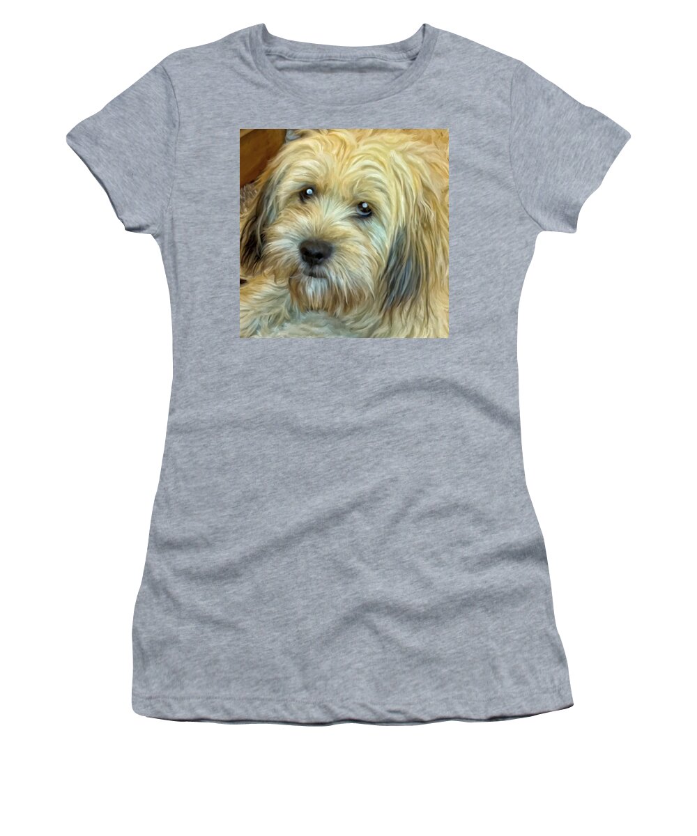 Rescue Dog Women's T-Shirt featuring the painting Chewy by Michael Pickett