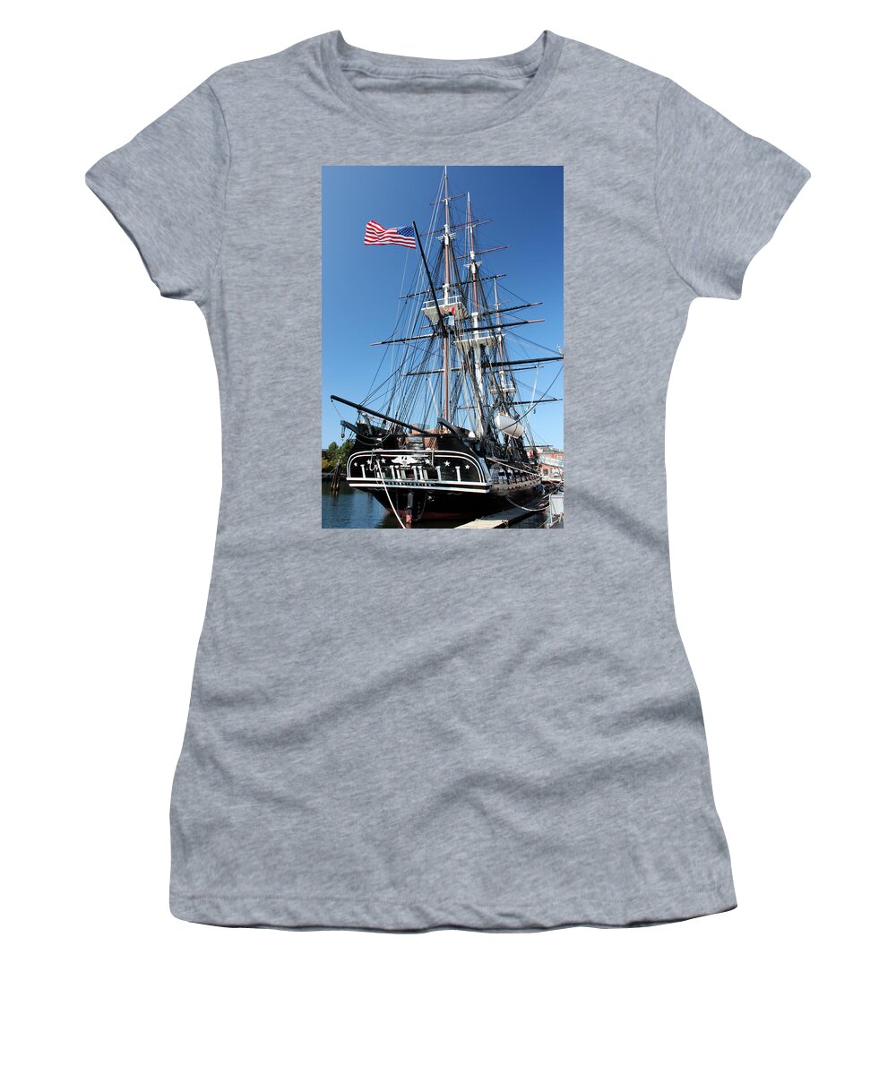 Uss Constitution Women's T-Shirt featuring the photograph USS Constitution by Kristin Elmquist