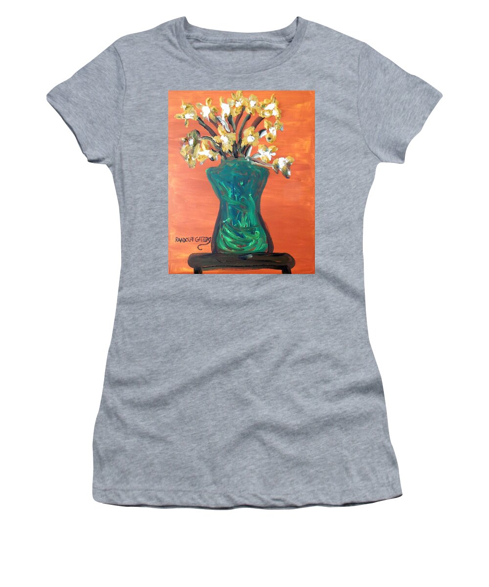 Flowers Women's T-Shirt featuring the painting Vase by Randolph Gatling