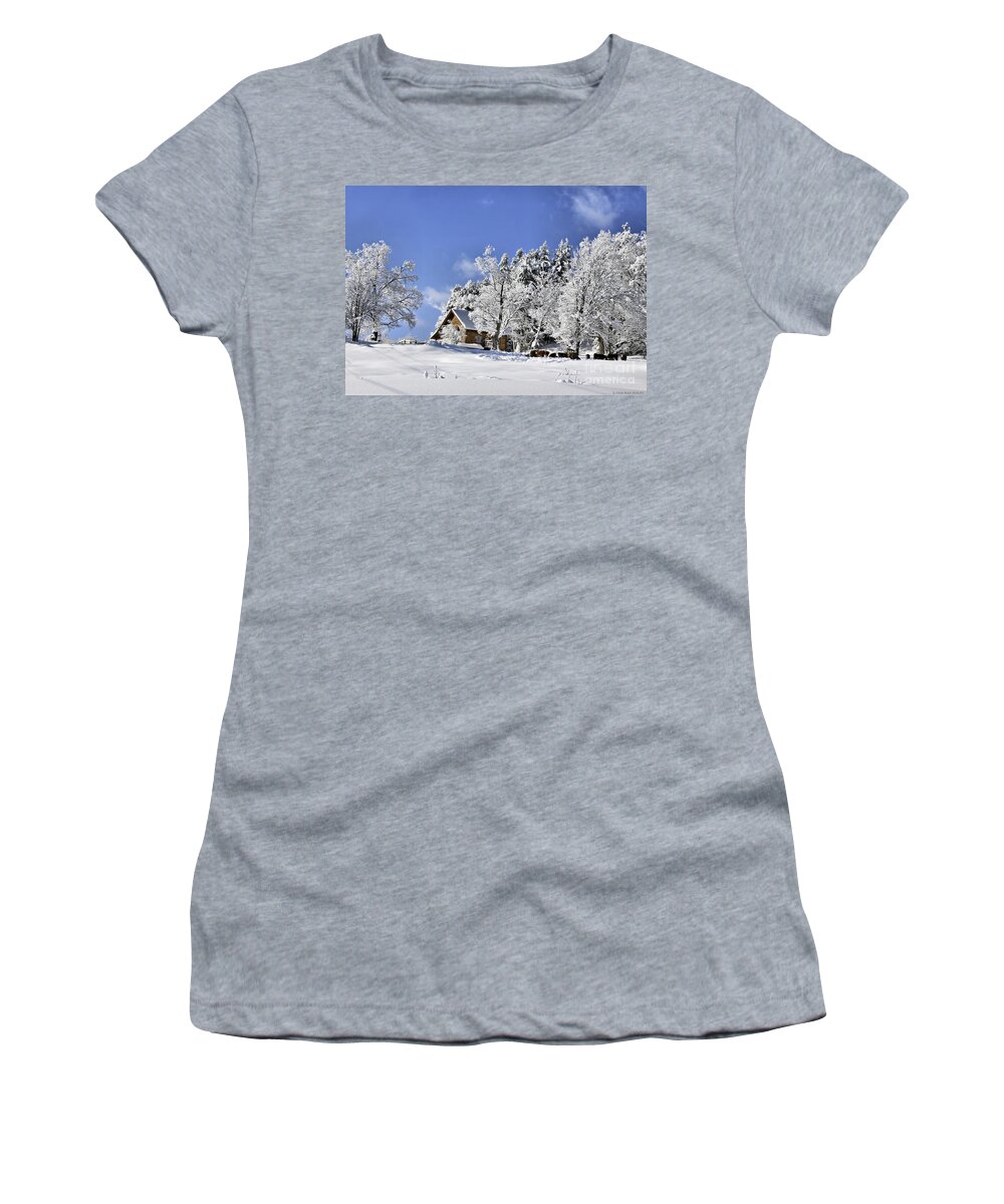 Winter Women's T-Shirt featuring the photograph Vermont Winter Beauty by Deborah Benoit