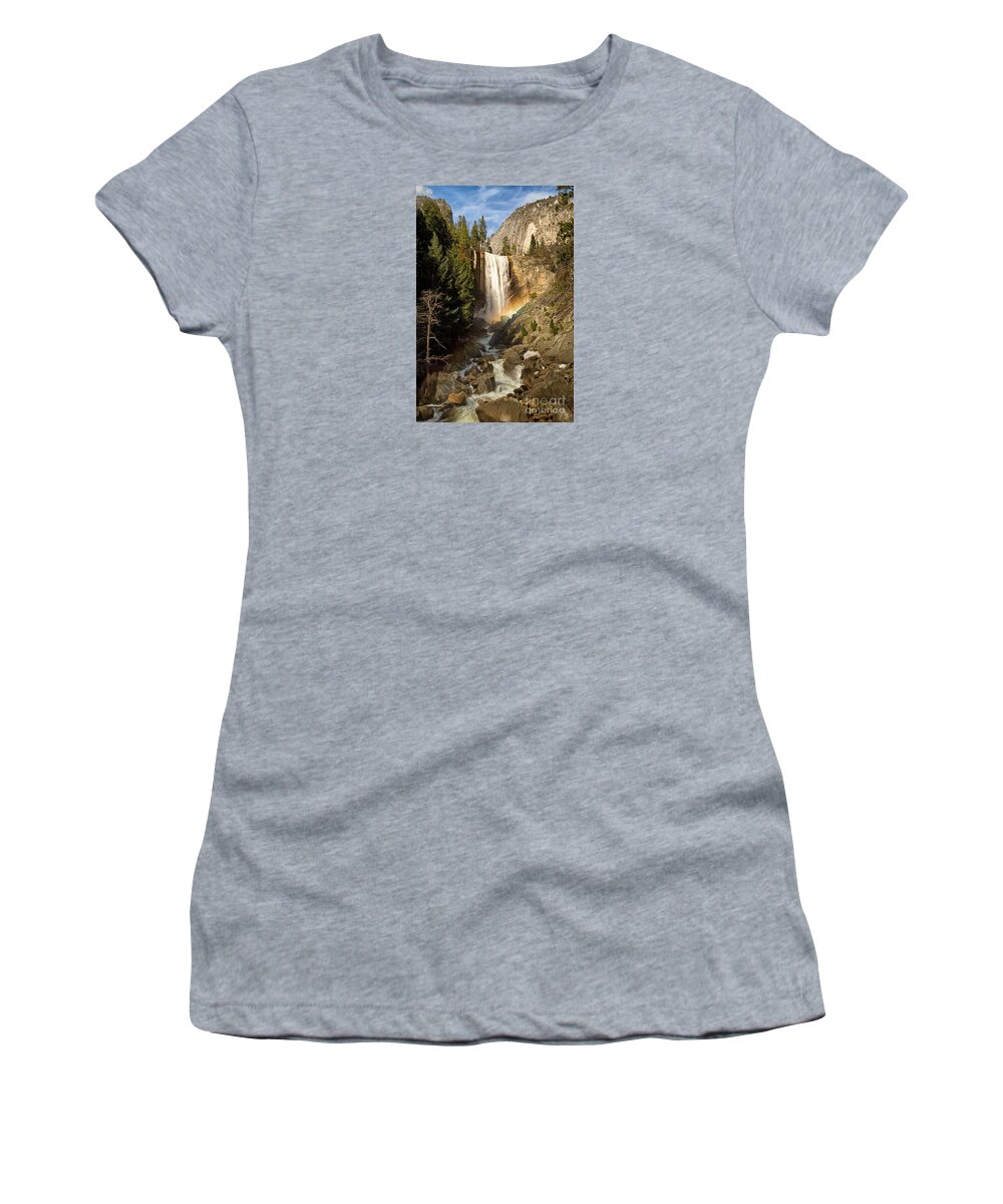 California Women's T-Shirt featuring the photograph Vernal Fall rainbow by Alice Cahill