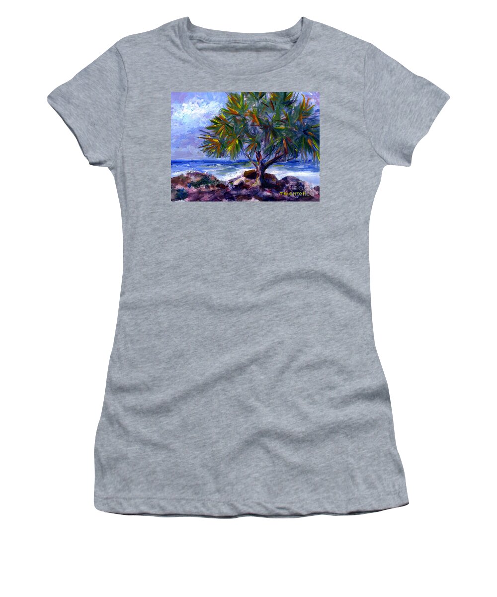 Hawaii Women's T-Shirt featuring the painting View at Maku'u by Diane Thornton