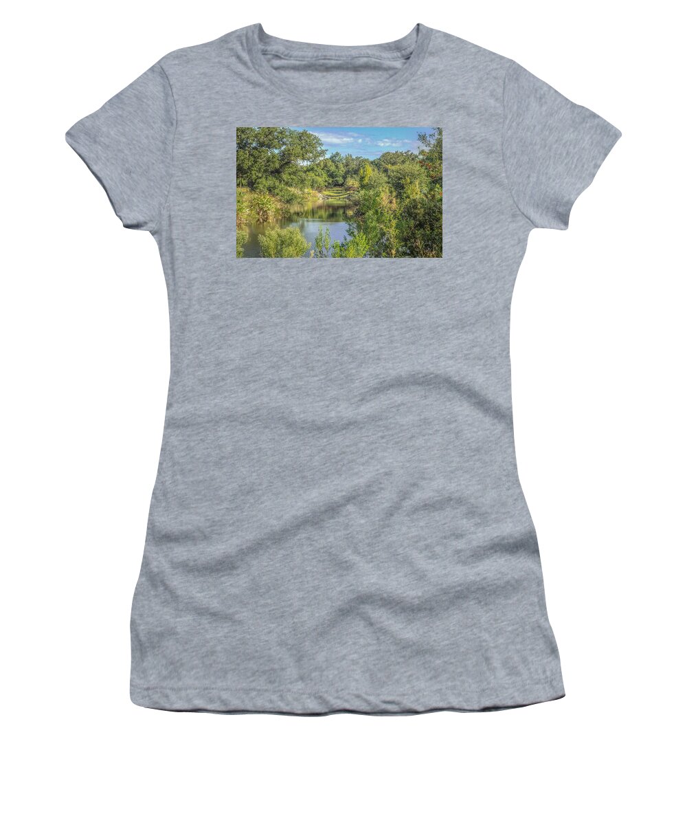 Creek Women's T-Shirt featuring the photograph View down the creek by Jane Luxton