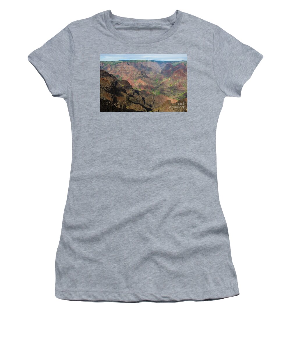 Waimea Women's T-Shirt featuring the photograph View Of Waimea Canyon by Suzanne Luft