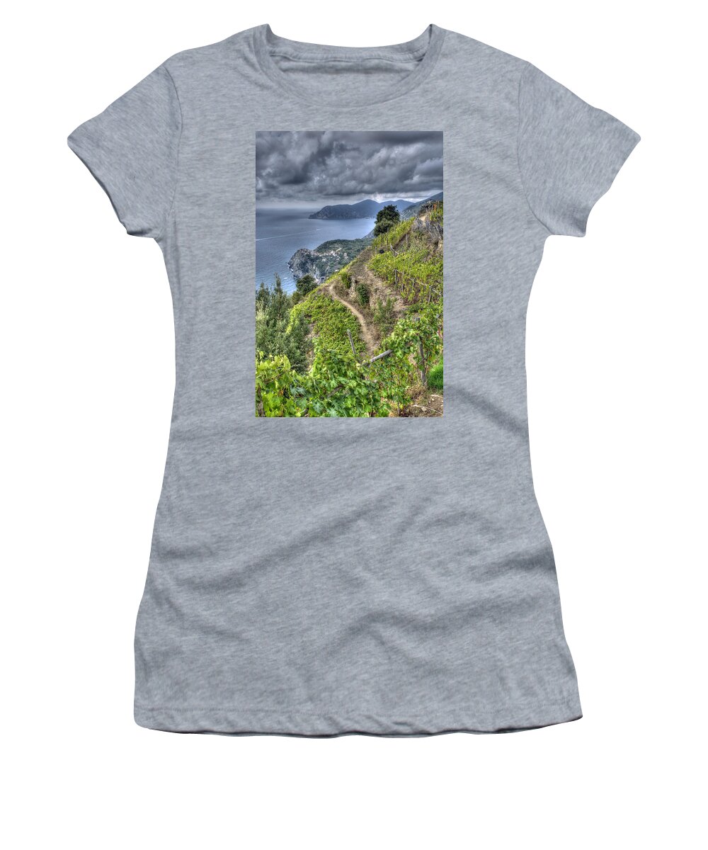 Europe Women's T-Shirt featuring the photograph Vineyards above Cinque Terre 1 by Matt Swinden