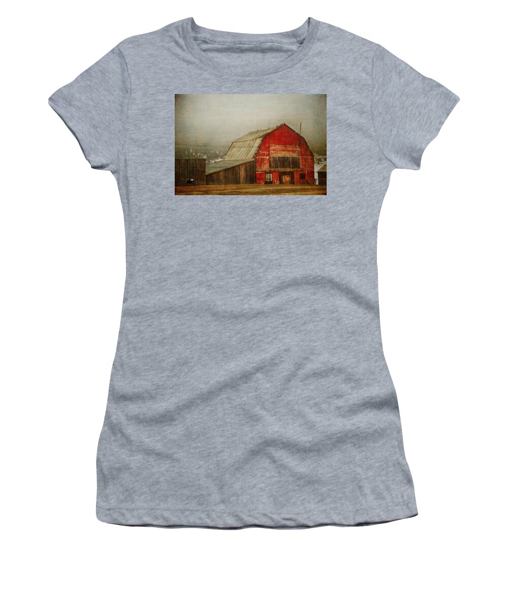Barn Women's T-Shirt featuring the photograph Vintage Red Barn by Theresa Tahara