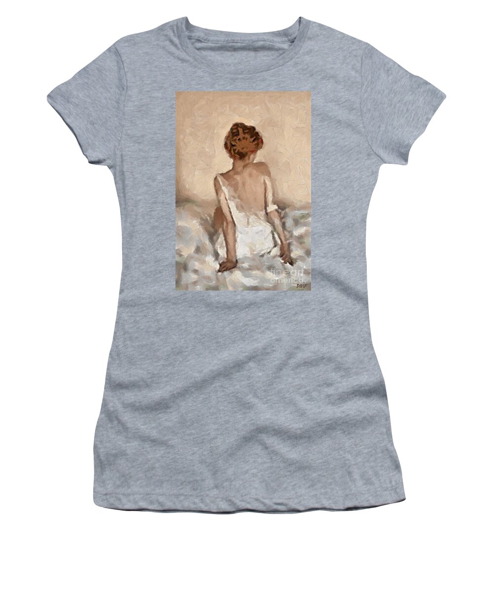 Figurative Women's T-Shirt featuring the painting Virginity by Dragica Micki Fortuna