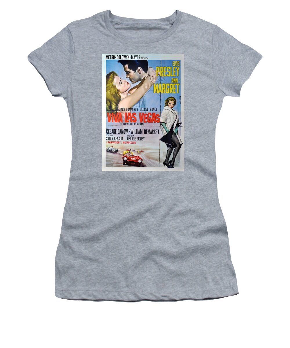 Elvis Women's T-Shirt featuring the digital art Viva Las Vegas by Georgia Fowler