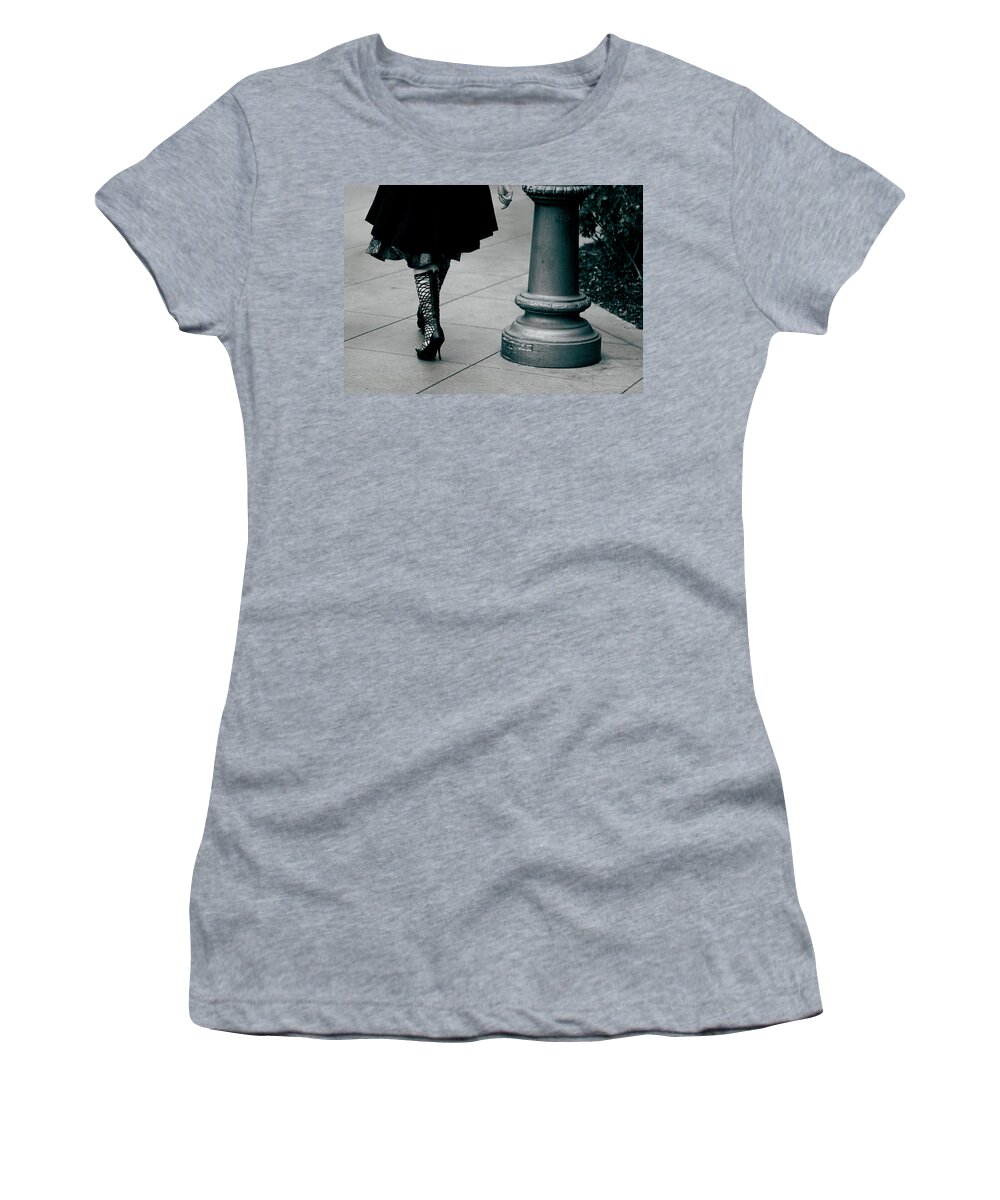 Black And White Women's T-Shirt featuring the photograph Walk This Way by Lorraine Devon Wilke