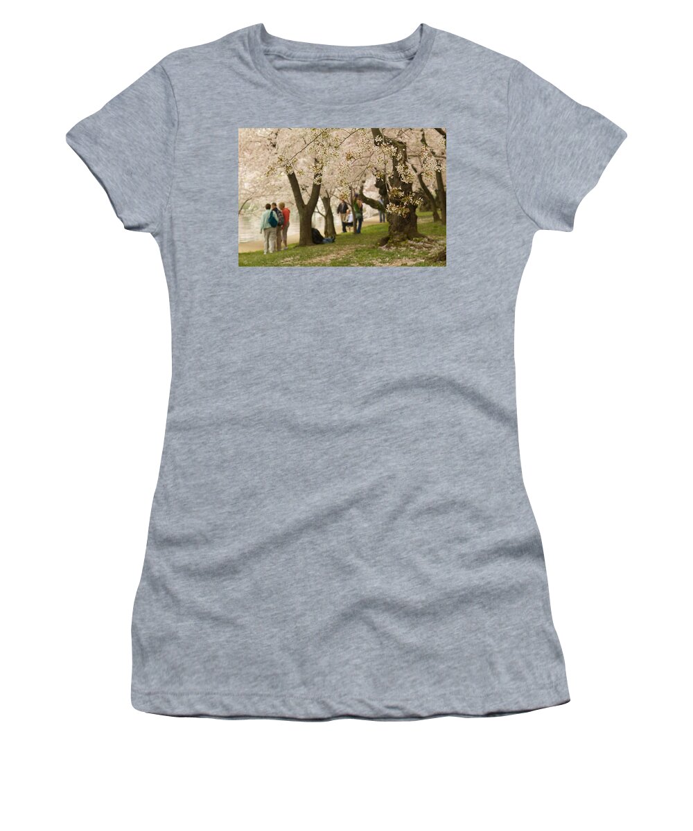 Tidal Basin Women's T-Shirt featuring the photograph Walking Along the Tidal Basin by Leah Palmer