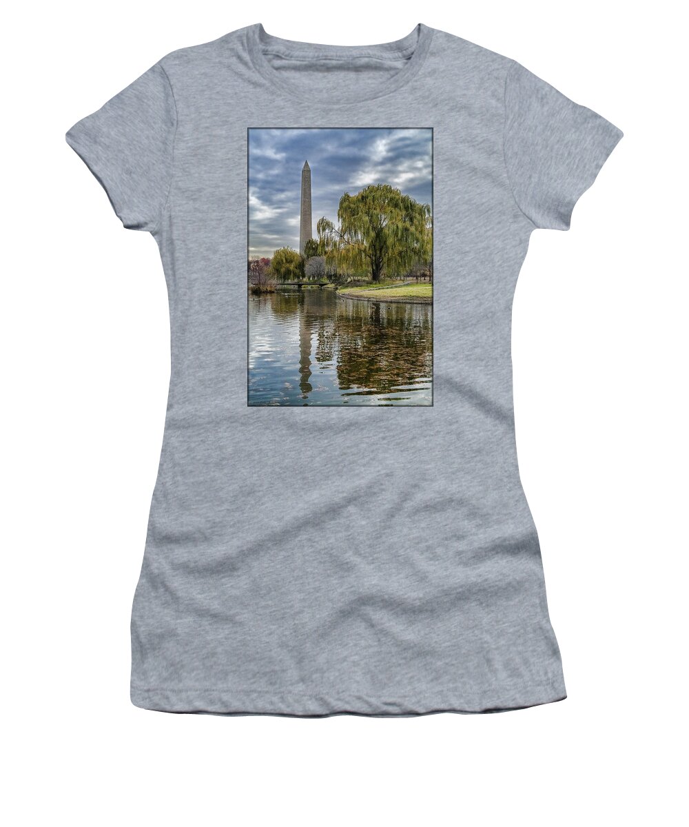 Sunrise Women's T-Shirt featuring the photograph Washington Reflection by Erika Fawcett