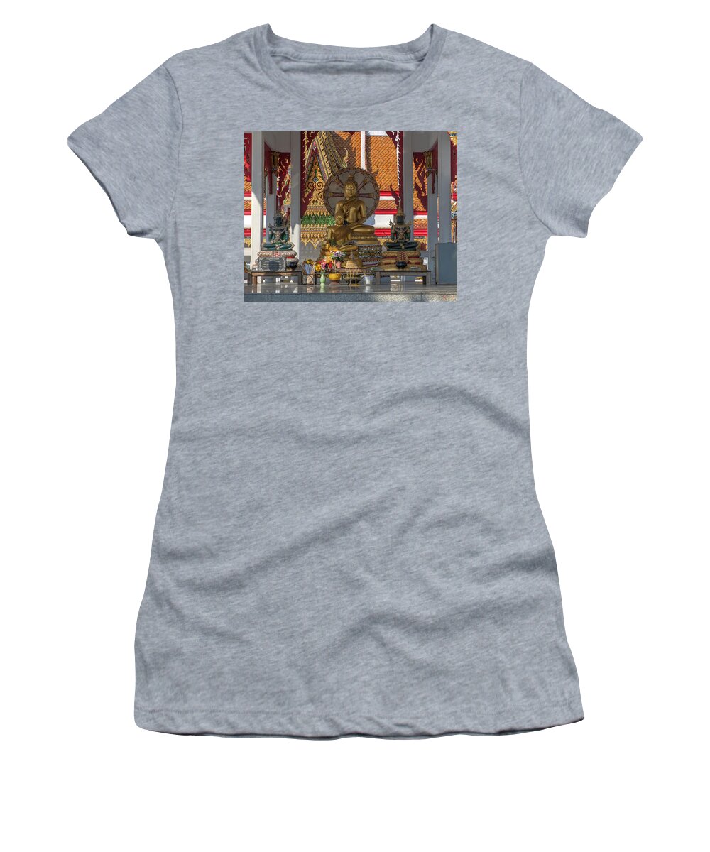 Temple Women's T-Shirt featuring the photograph Wat Bukkhalo Central Roof-top Pavilion Buddha Images DTHB1812 by Gerry Gantt