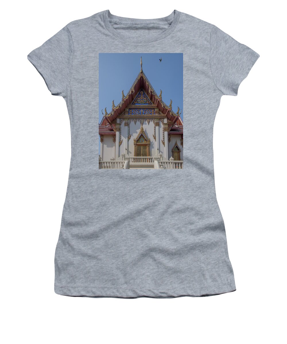 Temple Women's T-Shirt featuring the photograph Wat Phichai Songkhram Phra Ubosot Side Entrance DTHSP0045 by Gerry Gantt