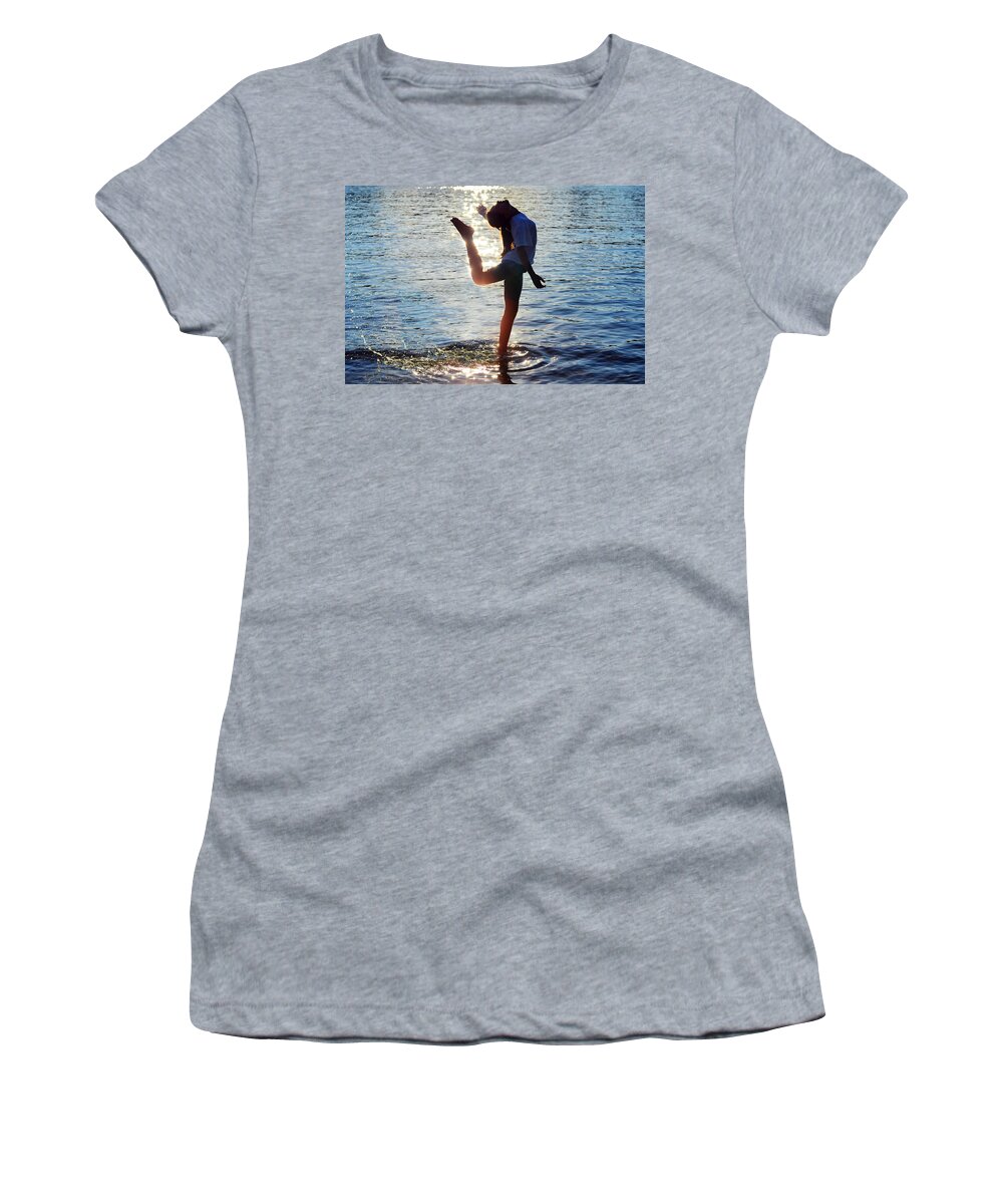 Laura Fasulo Women's T-Shirt featuring the photograph Water Dancer by Laura Fasulo