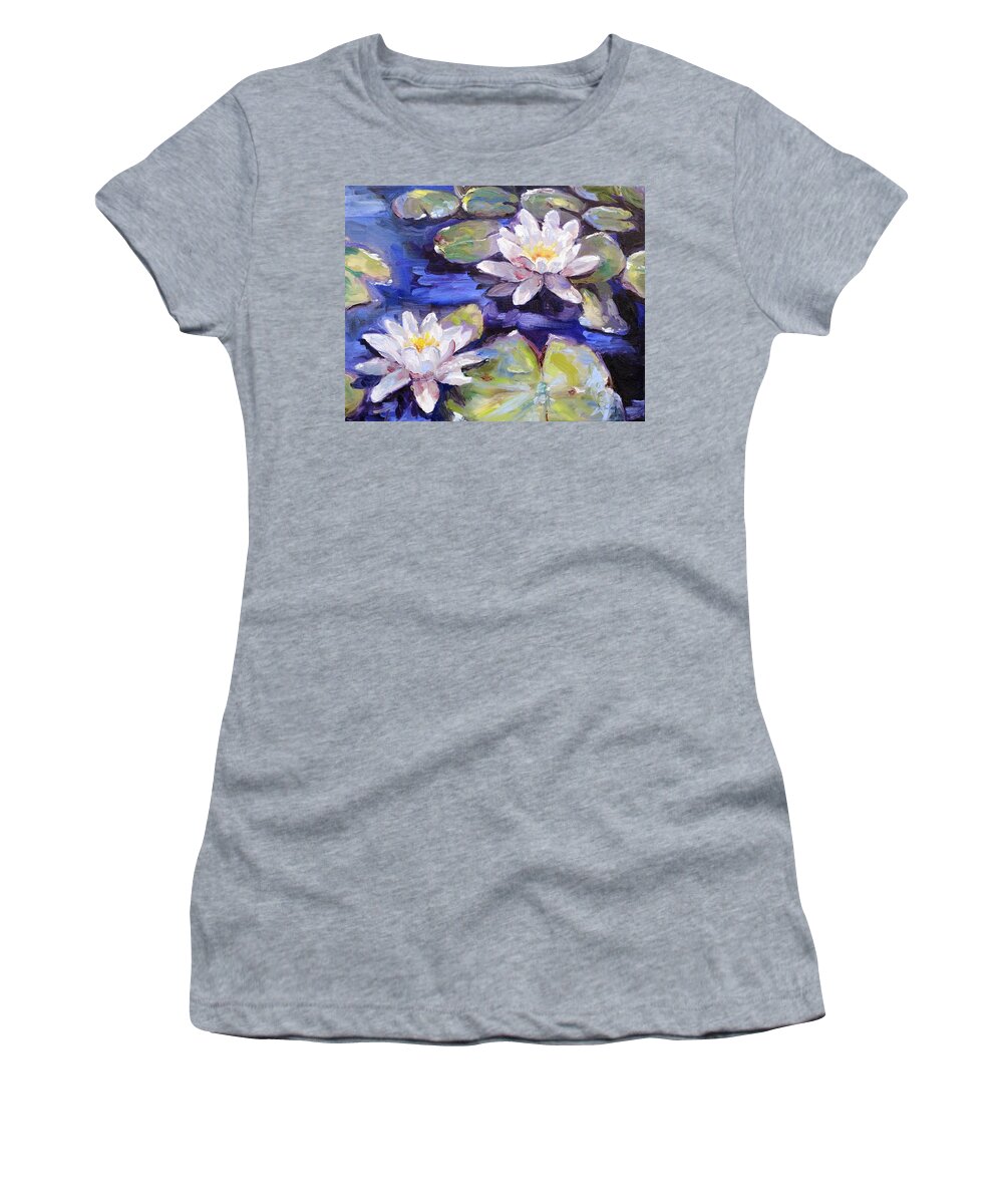 Lily Women's T-Shirt featuring the painting Water Lilies by Donna Tuten