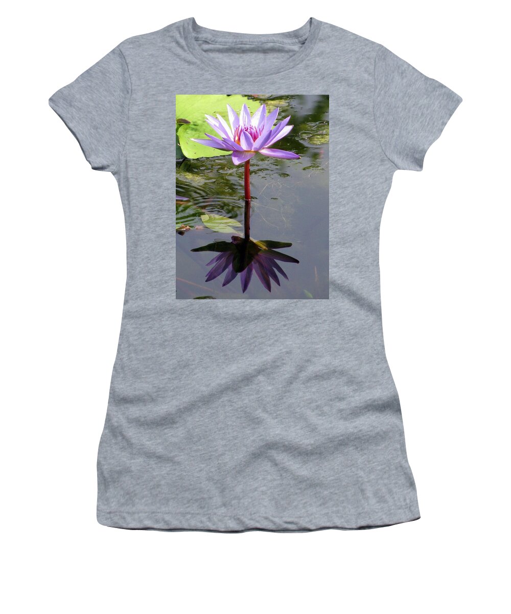 Water Lily Women's T-Shirt featuring the photograph Water Lily - Shaded by Pamela Critchlow