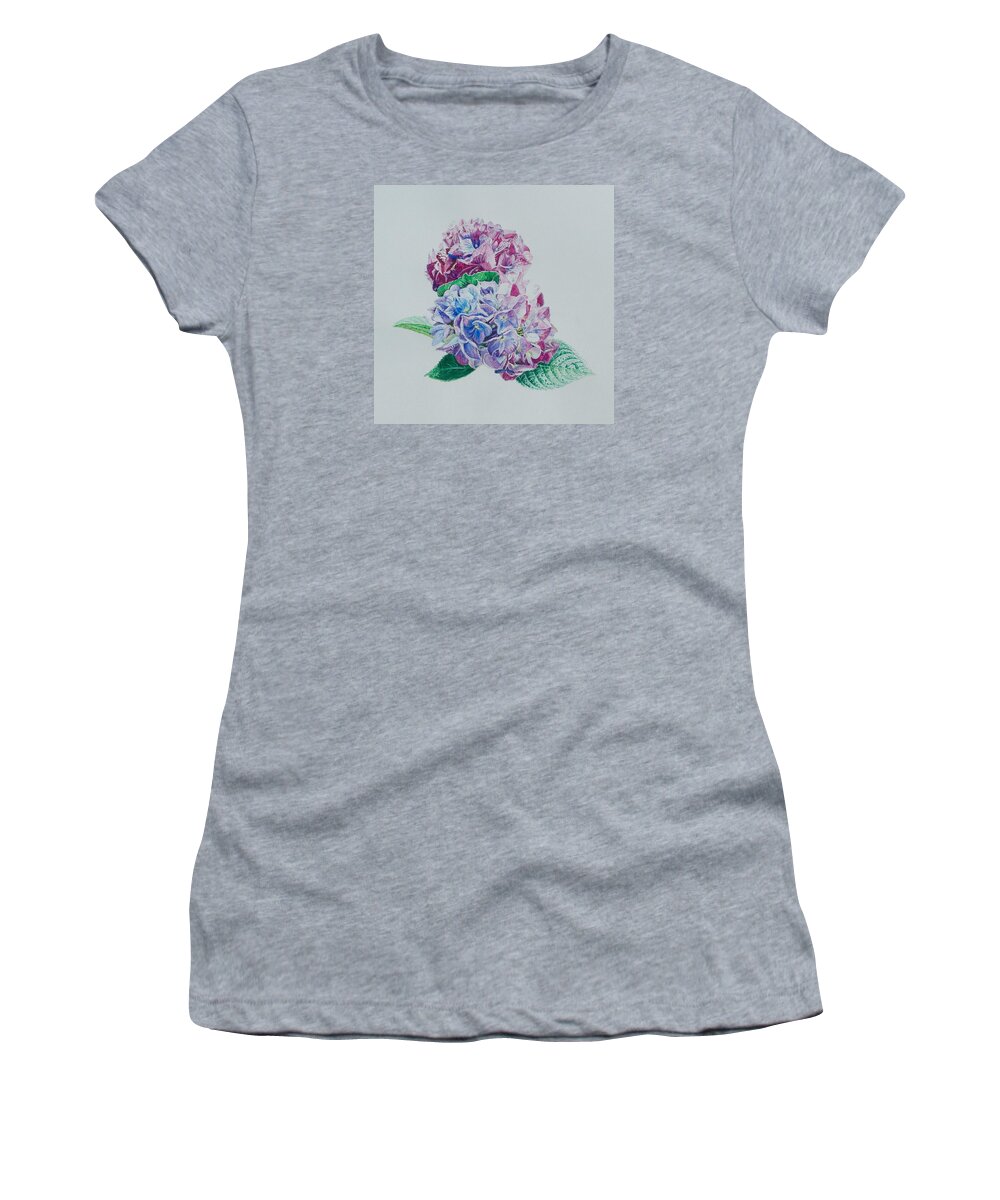 Flower Painting Women's T-Shirt featuring the painting Watercolored Hydrangea by Michele Myers