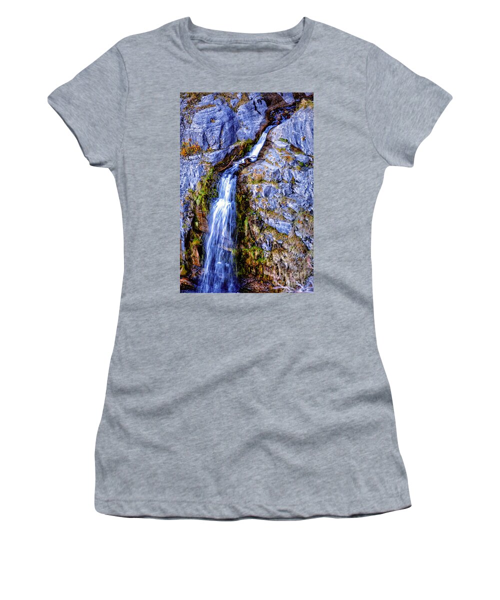 Waterfall Women's T-Shirt featuring the photograph Waterfall-Mt Timpanogos by David Millenheft
