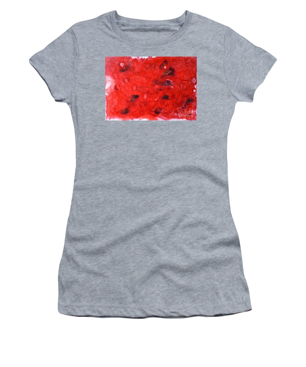 Fine Women's T-Shirt featuring the painting Watermelon by Zaira Dzhaubaeva