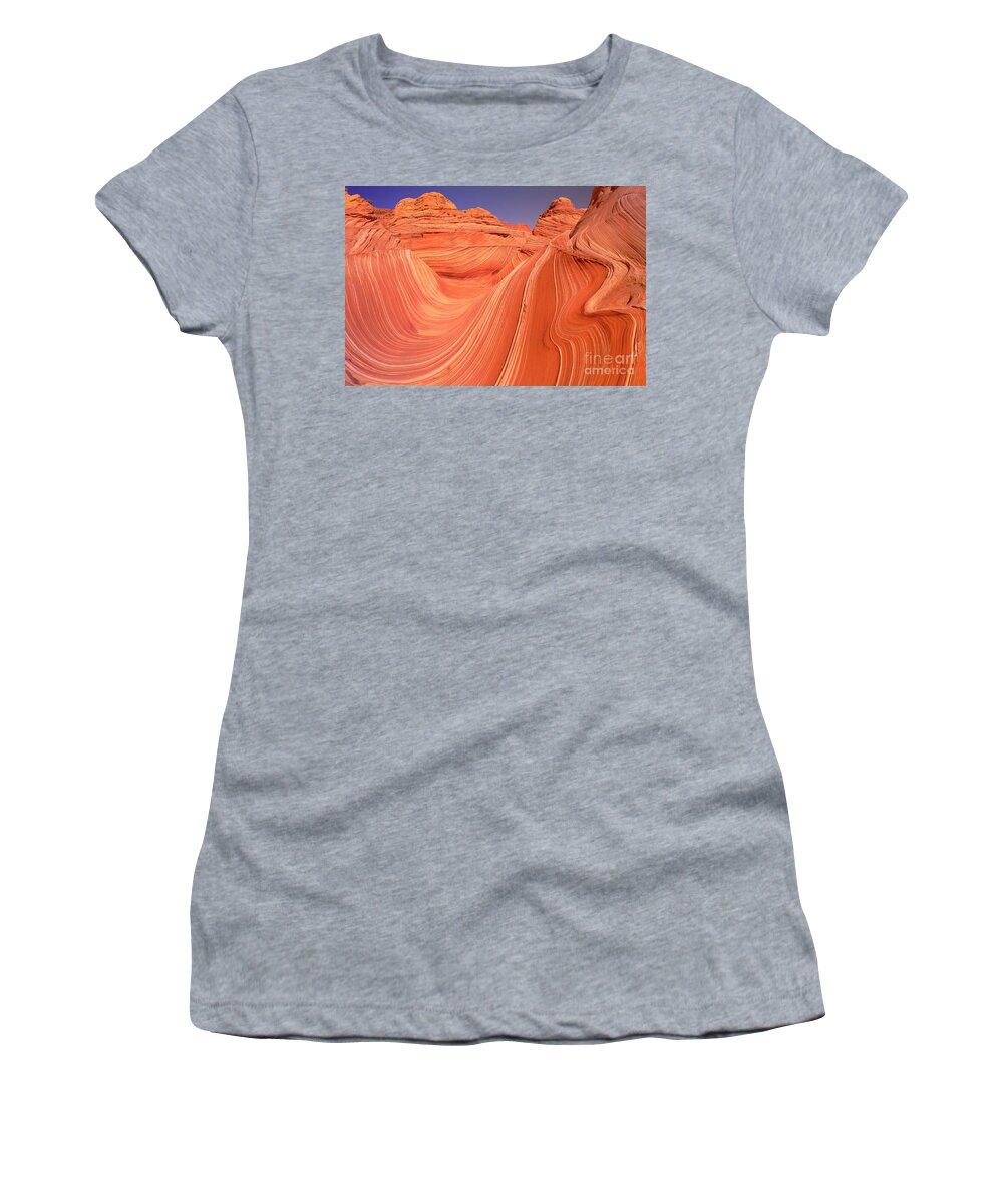 00341081 Women's T-Shirt featuring the photograph Wavy Sandstone by Yva Momatiuk John Eastcott