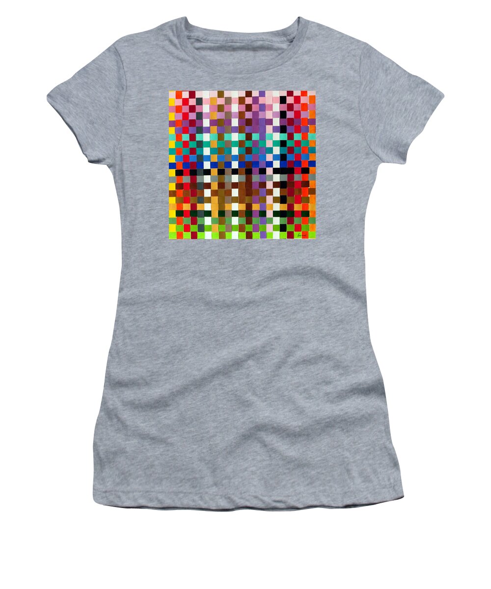 Geometric Women's T-Shirt featuring the painting Weave #1 Multi-Color by Thomas Gronowski