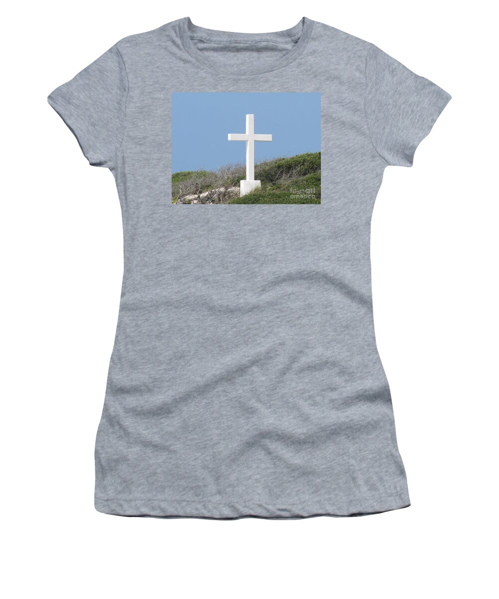 Cross Women's T-Shirt featuring the photograph White Cross by Michelle Powell